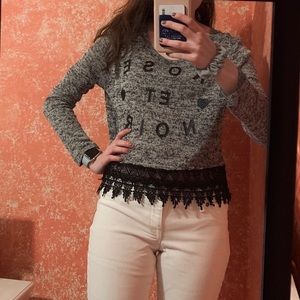 “Rose et Noir” long sleeve shirt